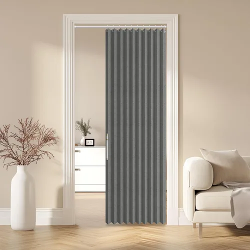 Vista 44 de AJAZZ Cortina de puerta magnética 100% opaca de acordeón para armario, cortina invisible para puerta interior de dormitorio, sala de estar, pasillo