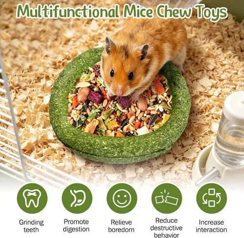 Vista 5 de Hamster Chew Toys for Teeth Guinea Pig Edible Food Bowl