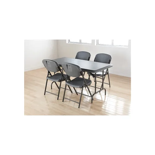 Vista 3 de Iceberg Enterprises Rough N Ready Series - Silla plegable de resina, marco de acero, carbón - US-ICE64007