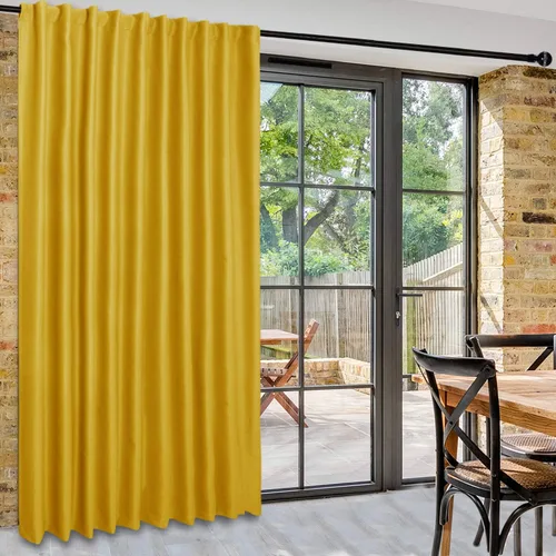 Vista 94 de DWCN Cortina opaca divisora de privacidad para puerta corrediza de patio, cortinas térmicas extra anchas con pestaña trasera y bolsillo para barra