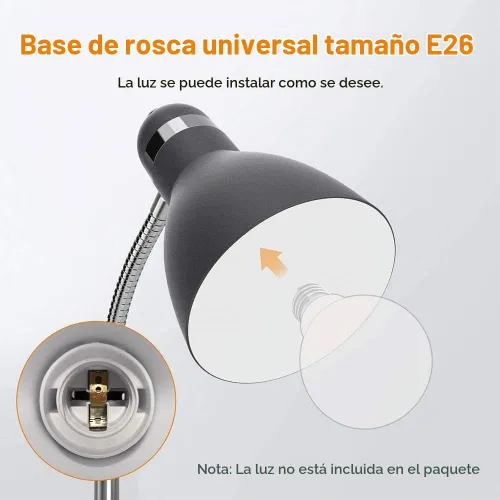 Vista 3 de LEPOWER Lámpara de pie, lámpara de pie de metal con cuello de cisne ajustable para dormitorio Negro arena
