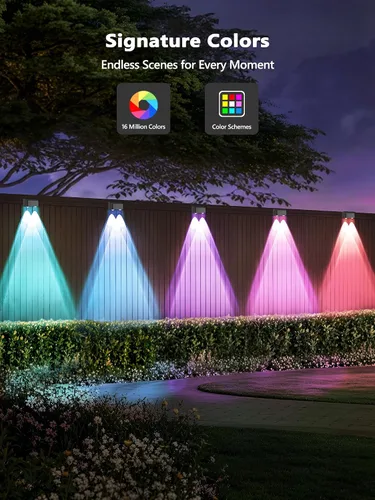 Vista 3 de Brizled RGBCW - Luces de valla inteligentes, luces de cubierta para exteriores con aplicación y control de voz, iluminación de valla que cambia