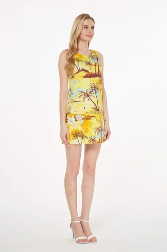 Vista 4 de Matchable Family Hawaiian Luau - Ropa para hombres, mujeres y niñas, color amarillo atardecer