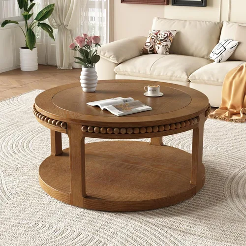 Vista 14 de KEVINSPACE Mesa auxiliar negra con borde dorado en la parte inferior, mesa de centro redonda para espacios pequeños, mesa auxiliar de madera mesita