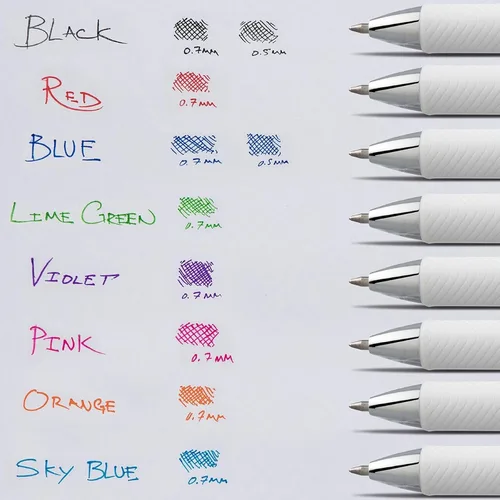 Vista 5 de Pentel Energel Pearl Rtx - Bolígrafos retráctiles, punta fina de 0.020 in, punta de aguja, bolígrafos Energel de tinta de gel líquido, paquete de 5