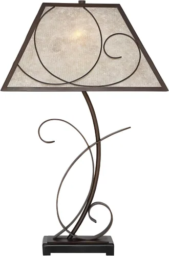 Vista 9 de Franklin Iron Works Teri - Lámpara de mesa rústica de 3 vías con núcleo de casa de campo de 27 pulgadas de alto con atenuador y puerto de carga USB