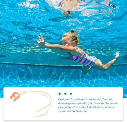 Vista 5 de BESPORTBLE Clip de nariz de natación, clip de nariz de natación con cuerda, cómodo tapón de nariz para niños y adultos, 1 unidad