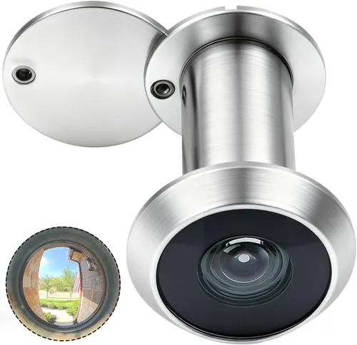 Vista 11 de Earl Diamond - Mirillas para puerta, mirilla de visor de puerta de latón macizo de 200 grados con cubierta de privacidad giratoria resistente
