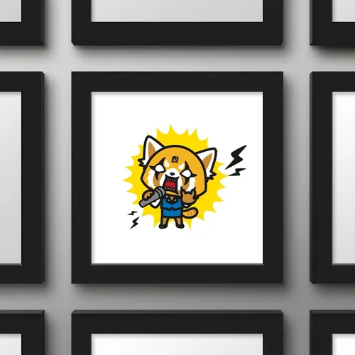 Vista 2 de Trends International Gallery Pops Sanrio Aggretsuko Retsuko - Póster de pared de arte para pared, 12.00 x 12.00 pulgadas, versión de marco negro