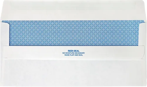 Vista 2 de Quality Park #10, Redi-Seal Security Tint Business Envelopes, Self-Seal, 24-lb, White, 500/Box (11218) (Pack of 5)