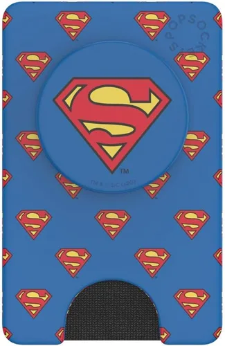 Vista 5 de PopSockets Cartera adhesiva para teléfono y tarjetero con agarre, diseño de Superman