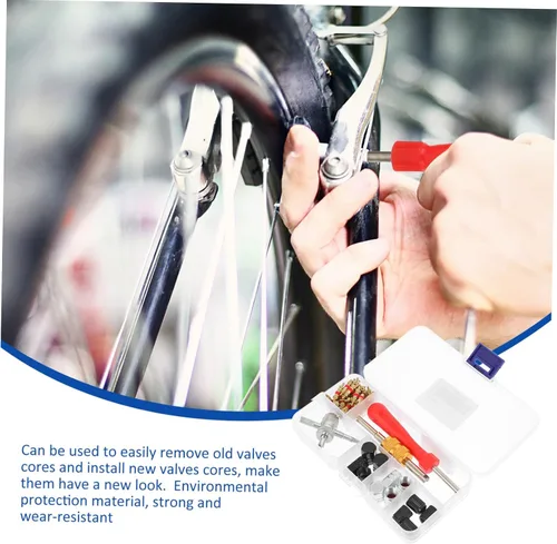 Vista 8 de Mobestech Tire Valve Core Wrench and Remover Tool Kit 16pcs Set for Car Motorcycle and Bicycle Tire Repair with Valve Caps