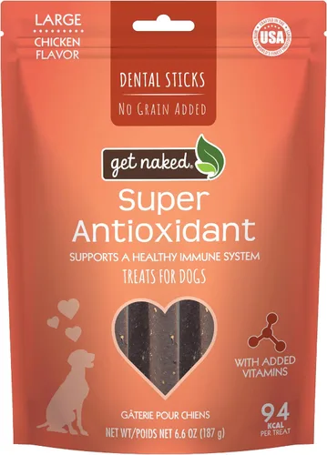 Vista 9 de Get Naked Palitos masticables dentales súper antioxidantes sin granos para perros pequeños, masticables y golosinas dentales naturales para perros