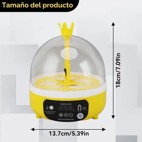 Vista 3 de Mini incubadora de huevos, incubadora de 4 huevos, máquina para eclosionar el hogar, control automático de temperatura y humedad para granja, aula