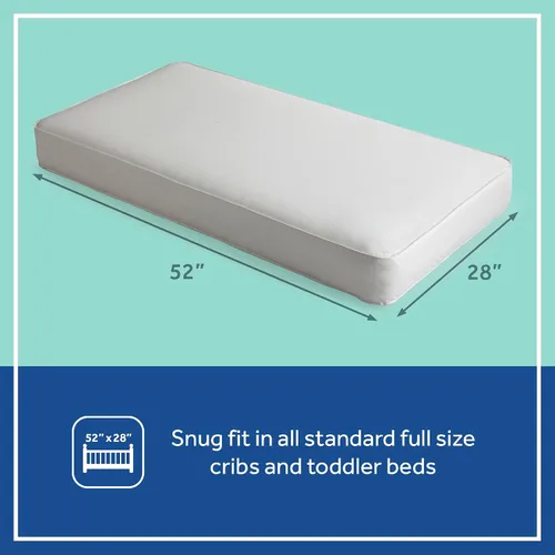 Vista 3 de Sealy Posture Perfect - Colchón impermeable de 2 etapas para cuna y colchón para cama de bebé, espuma viscoelástica híbrida y 150 bobinas de alta