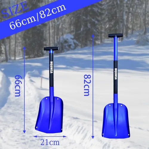 Vista 6 de Portátil telescópico aluminio utilitario coche ajustable edición extendida pala de nieve (azul)