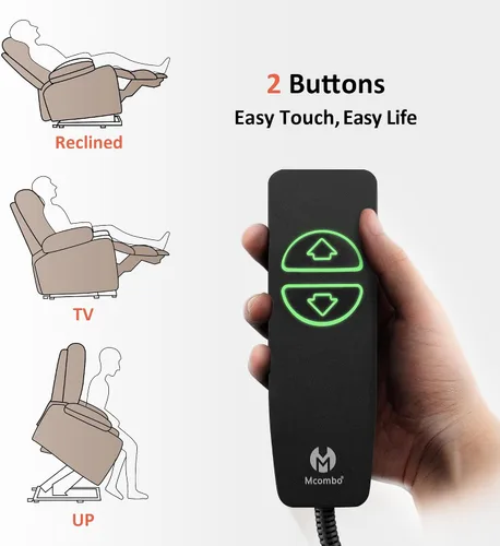 Vista 5 de MCombo Silla Reclinable Elevadora Eléctrica de Gran Tamaño para Ancianos, Silla Elevadora con Calor y Masaje, Reclinable Elevadora para Grandes
