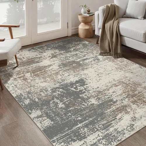 Vista 83 de Ciicool Alfombra moderna abstracta de 2 x 3 pulgadas, lavable, pequeña, antideslizante, de pelo bajo, alfombra de entrada plegable para cocina