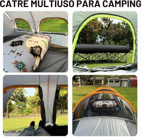 Vista 4 de KAMPKEEPER - Cama de Campamento, Camas de Campamento para Adultos, Cama Plegable de Campamento con Colchón de Aire Inflable y Bolsa de Transporte