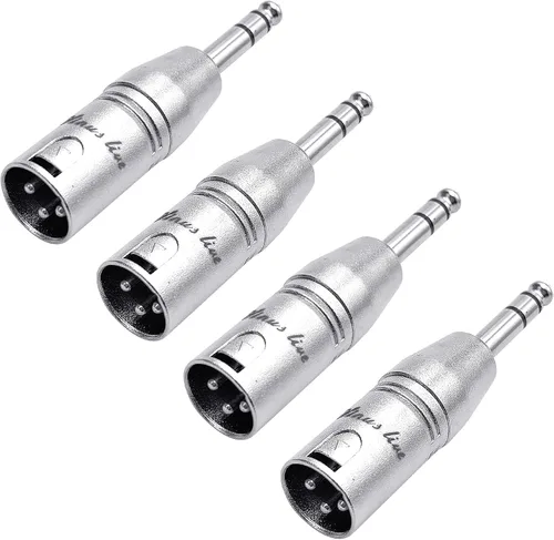 Vista 5 de SINUS LIVE 4 paquetes de 24 quilates de oro real XLR hembra macho a adaptador TRS de 1/4 pulgadas, XLR equilibrado a cuarto de pulgada