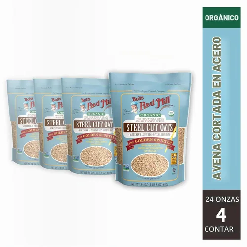 Vista 3 de Bob's Red Mill Avena cortada de acero orgánico, 24 onzas (paquete de 4)