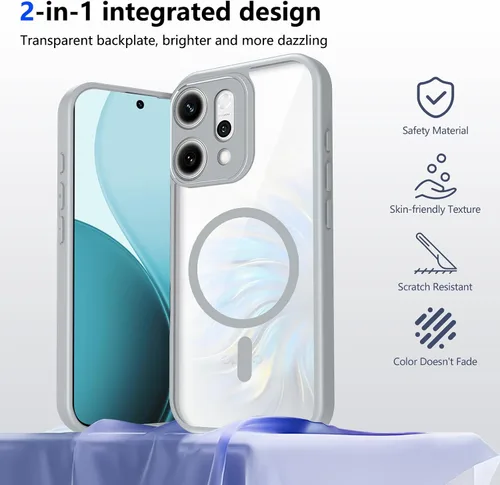 Vista 239 de Funda magnética transparente compatible con Xiaomi 17T, color negro 2 en 1 PC + TPU cubierta de teléfono a prueba de golpes, carcasa protectora