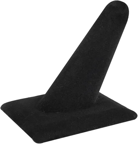 Vista 4 de 2 PC de terciopelo negro solo anillo de dedo bandeja inserción escaparate caja colector