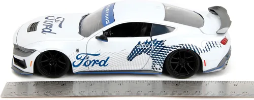Vista 8 de Jada Big Time Muscle 1:24 2024 Ford Mustang GT Dark Horse - Auto fundido a presión, juguetes para niños y adultos