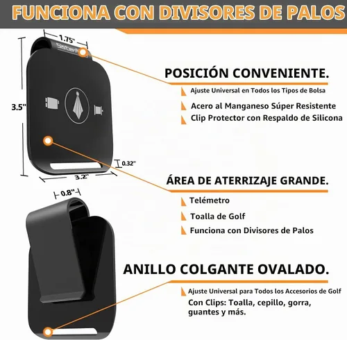Vista 2 de Almohadillas de aterrizaje metálicas para toalla de golf magnética, telémetro, botellín, altavoz - Acceso rápido a equipos y accesorios magnéticos
