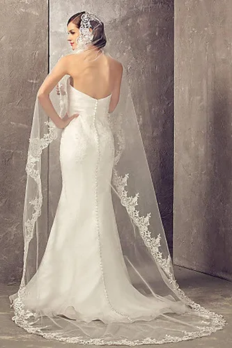 Vista 3 de Babyonlinedress White Ivory Lace Edge Cathedral Length Wedding Bridal VeilComb
