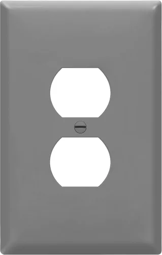 Vista 64 de ENERLITES Placa de pared dúplex para tomacorriente para receptáculos, cubierta de toma de corriente eléctrica jumbo, acabado brillante, de gran Negro