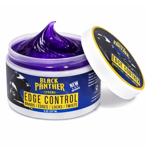 Vista 6 de Black Panther Control de bordes, resistente a la humedad, fuerte sujeción flexible para cabello natural y relajado 4C, con aceite de ricino, aceite