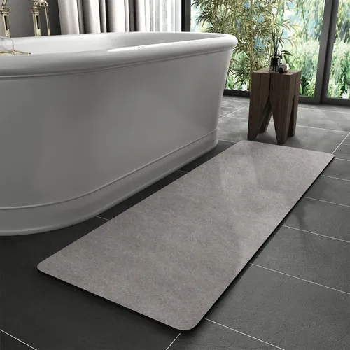Vista 16 de MontVoo -Tapete de baño-Alfombras de baño delgadas antideslizantes para debajo de la puerta- Superficie de gamuza sintética absorbente, de secado