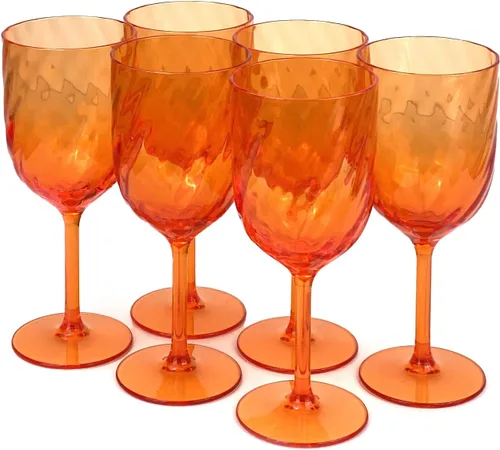 Vista 11 de Yalin Juego de 6 vasos apilables irrompibles de plástico acrílico para vino y agua de 12 onzas (azul, 12 onzas)