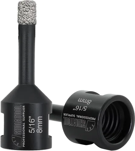Vista 8 de SHDIATOOL Brocas de núcleo de diamante, 2 unidades de 1/4 de pulgada para porcelana, cerámica, ladrillo, ladrillo al vacío, sierra de agujero