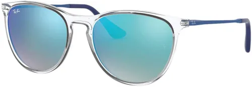 Vista 25 de Ray-Ban Junior RJ9060s Erika - Gafas de sol redondas para niños Caucho transparente fluorescente fucsia/marrón espejo naranja