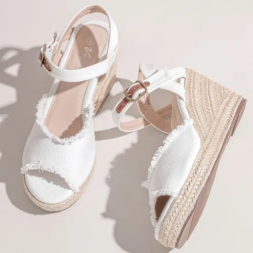 Vista 9 de Vepose Sandalias de cuña 80 alpargatas para mujer, sandalias de plataforma de tacón alto y hebilla de tobillo