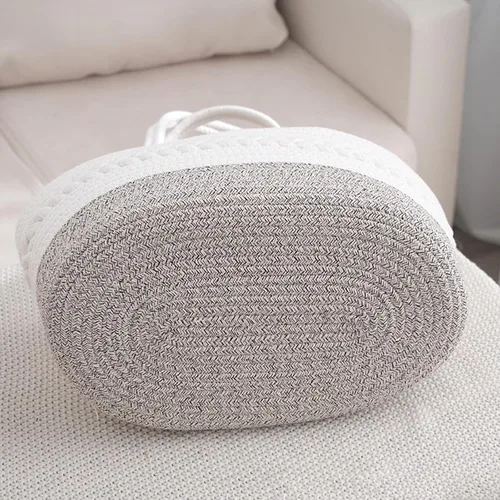 Vista 4 de Cesta personalizada con nombre de bebé, cesta de regalo para baby shower, organizador de pañales para bebé, organizador de pañales de cuerda