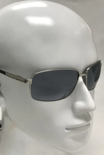 Vista 4 de Gafas de sol polarizadas con marco de metal rectangular ancho para hombres grandes extra grandes