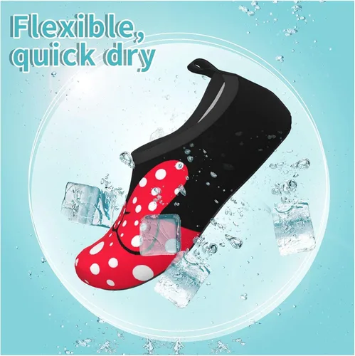 Vista 6 de Fashion Kawaii Red Bow Polka Dot Water Shoes for Boys and Girls, Kid Quick Dry Non-Slip Water Skin Barefoot Sports Shoes Aqua Socks for Beach Swim