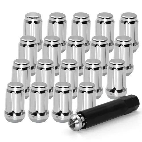 Vista 16 de 20 PIEZAS M12x1.25 Tuercas de llanta negras, tuercas hexagonales de remolque de 1.35" de alto, asiento cónico de 60 grados con llave de casquillo