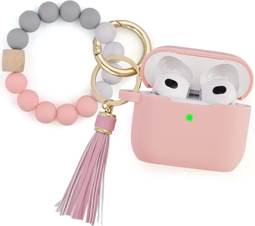 Vista 10 de Filoto Funda para AirPods Pro 3 (2025), funda protectora de silicona suave compatible con Apple AirPods Pro de 3ª generación con pulsera de cuentas