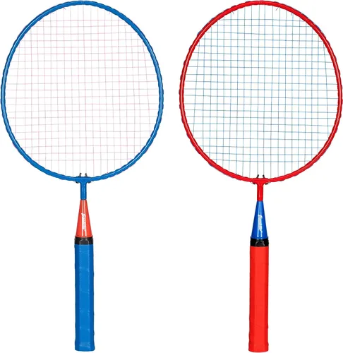 Vista 6 de Franklin Sports Juego de raqueta de bádminton - Smashminton, de gran tamaño, conjunto juvenil para 2 jugadores con pájaros para niños