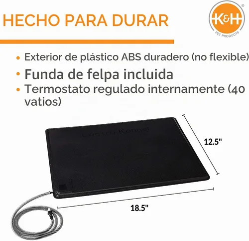Vista 2 de K&H - Almohadilla calefactora para perros Lectro-Kennel, lista de seguridad