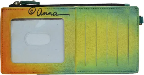 Vista 2 de Cartera Anna by Anuschka organizadora, de cuero auténtico, cinco espacios de tarjetas de crédito, para mujer