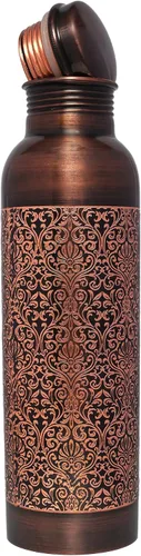 Vista 2 de Botella de cobre Premium Retro Finish, 32.1 fl oz (32.12 Fl Oz) Capacidad para Beneficios de Salud Ayurveda