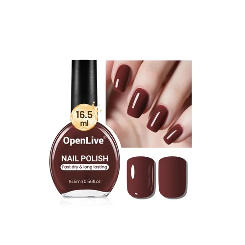 Vista 16 de OpenLive 16.5ml Esmalte de uñas negro de gran volumen de secado rápido, esmalte de uñas de color de secado rápido y larga duración para arte de uñas