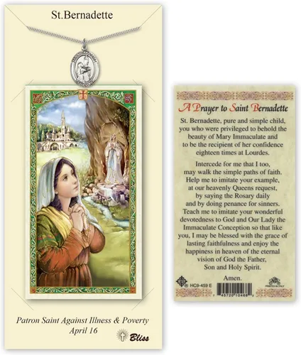 Vista 8 de Medalla de peltre Nuestra Señora de la Consolación con tarjeta de oración santa laminada