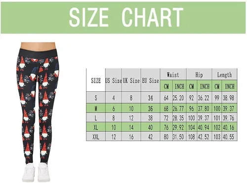 Vista 2 de Pants for Women InterestPrint Women's Snowman Leggings for Yoga Pants Snowflake Pilates Custom Christmas Work Yoga