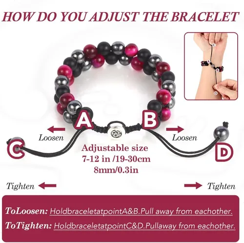 Vista 28 de Triple Protection Bracelet - for Protect & Balance - Energy Crystal Handmade Bracelets for Men Women